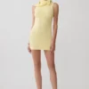 Vestido mini de punto con pañuelo Amilee – Limón