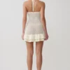 Vestido mini de punto de ganchillo Carrisa – Blanco