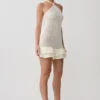 Vestido mini de punto de ganchillo Carrisa – Blanco