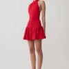 Vestido mini de punto Rory Halter – Rojo Vestido mini de punto Rory Halter – Rojo