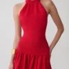 Vestido mini de punto Rory Halter – Rojo Vestido mini de punto Rory Halter – Rojo