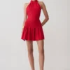 Vestido mini de punto Rory Halter – Rojo Vestido mini de punto Rory Halter – Rojo