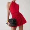 Vestido mini de punto Rory Halter – Rojo Vestido mini de punto Rory Halter – Rojo