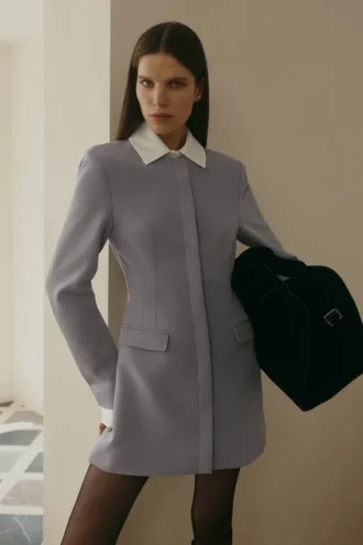 Vestido mini de traje Gretchen – Gris