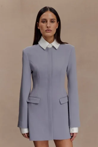 Vestido mini de traje Gretchen – Gris