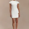 Vestido mini de traje Remi con detalles florales – Blanco Vestido mini de traje Remi con detalles florales – Blanco