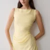 Vestido mini drapeado Bexley – Mantequilla Vestido mini drapeado Bexley – Mantequilla