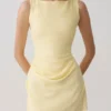 Vestido mini drapeado Bexley – Mantequilla Vestido mini drapeado Bexley – Mantequilla