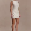 Vestido mini drapeado Bexley – Marfil Vestido mini drapeado Bexley – Marfil