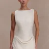 Vestido mini drapeado Bexley – Marfil Vestido mini drapeado Bexley – Marfil