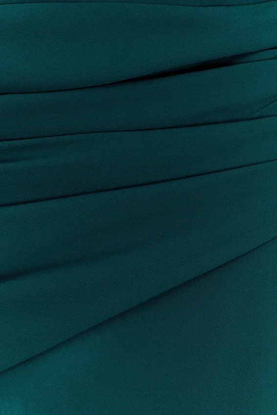 Vestido mini drapeado de gasa Giulia – Esmeralda oscuro Vestido mini drapeado de gasa Giulia – Esmeralda oscuro