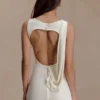 Vestido mini drapeado Henley Slinky – Marfil Vestido mini drapeado Henley Slinky – Marfil