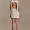 Vestido mini drapeado Henley Slinky – Marfil Vestido mini drapeado Henley Slinky – Marfil