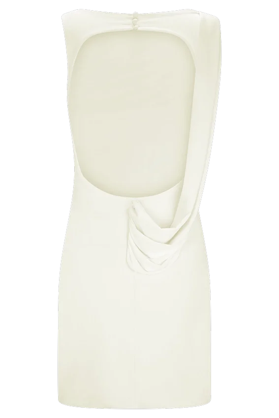 Vestido mini drapeado Henley Slinky – Marfil Vestido mini drapeado Henley Slinky – Marfil