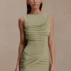 Vestido mini drapeado Henley Slinky – Salvia Vestido mini drapeado Henley Slinky – Salvia