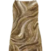 Vestido mini Eloise con bordado a mano – Estampado de remolinos dorados Vestido mini Eloise con bordado a mano – Estampado de remolinos dorados