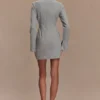 Vestido mini entallado tipo camisa Dorian – Gris carbón jaspeado