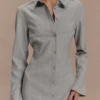 Vestido mini entallado tipo camisa Dorian – Gris carbón jaspeado