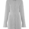 Vestido mini entallado tipo camisa Dorian – Gris carbón jaspeado