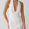 Vestido mini fruncido de neopreno Anari – Blanco Vestido mini fruncido de neopreno Anari – Blanco