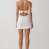Vestido mini fruncido de neopreno Anari – Blanco Vestido mini fruncido de neopreno Anari – Blanco