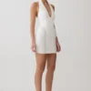 Vestido mini fruncido de neopreno Anari – Blanco Vestido mini fruncido de neopreno Anari – Blanco
