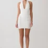 Vestido mini fruncido de neopreno Anari – Blanco Vestido mini fruncido de neopreno Anari – Blanco