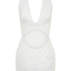 Vestido mini fruncido de neopreno Anari – Blanco Vestido mini fruncido de neopreno Anari – Blanco