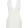 Vestido mini fruncido de neopreno Anari – Blanco Vestido mini fruncido de neopreno Anari – Blanco