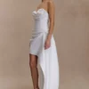 Vestido mini fruncido sin tirantes Evianna – Blanco Vestido mini fruncido sin tirantes Evianna – Blanco