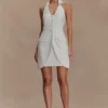 Vestido mini halter de algodón Ruth – Marfil