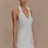 Vestido mini halter de algodón Ruth – Marfil