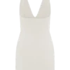 Vestido mini halter de algodón Ruth – Marfil