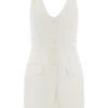 Vestido mini halter de algodón Ruth – Marfil