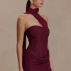 Vestido mini Mattea Diamante con pañuelo – Ciruela Vestido mini Mattea Diamante con pañuelo – Ciruela