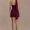 Vestido mini Mattea Diamante con pañuelo – Ciruela Vestido mini Mattea Diamante con pañuelo – Ciruela