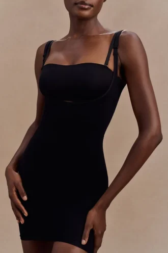Vestido mini moldeador sin espalda Jocelyn – Negro