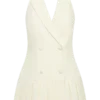 Vestido mini plisado Antoinette – Marfil Vestido mini plisado Antoinette – Marfil