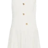 Vestido mini plisado sin mangas Mackenzie – Marfil Vestido mini plisado sin mangas Mackenzie – Marfil