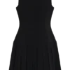 Vestido mini plisado sin mangas Mackenzie – Negro Vestido mini plisado sin mangas Mackenzie – Negro