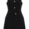 Vestido mini plisado sin mangas Mackenzie – Negro Vestido mini plisado sin mangas Mackenzie – Negro
