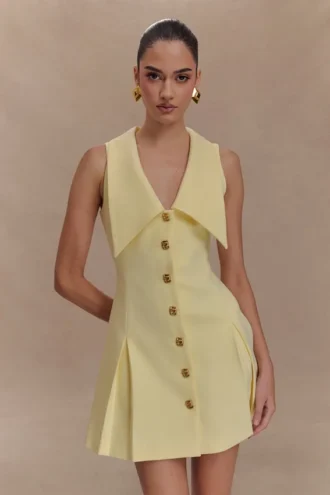 Vestido mini sin mangas Oli – Limón