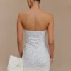 Vestido mini sin tirantes con lazo Franka – Blanco Vestido mini sin tirantes con lazo Franka – Blanco
