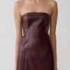 Vestido mini sin tirantes de imitación de cuero Anouk – Merlot Vestido mini sin tirantes de imitación de cuero Anouk – Merlot