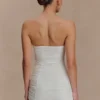 Vestido mini sin tirantes de malla Jianna – Blanco Vestido mini sin tirantes de malla Jianna – Blanco