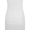 Vestido mini sin tirantes de malla Jianna – Blanco Vestido mini sin tirantes de malla Jianna – Blanco