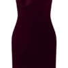 Vestido mini sin tirantes de terciopelo Paulina – Burdeos Vestido mini sin tirantes de terciopelo Paulina – Burdeos