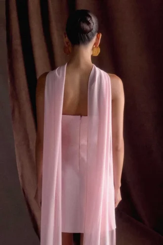 Vestido mini sin tirantes Orellia – Rosa suave