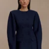 Vestido mini tipo blazer Beatrice – Azul marino Vestido mini tipo blazer Beatrice – Azul marino