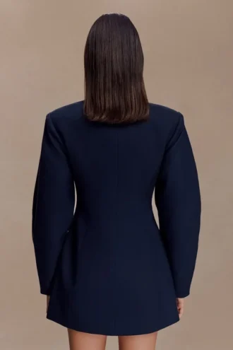 Vestido mini tipo blazer Beatrice – Azul marino
